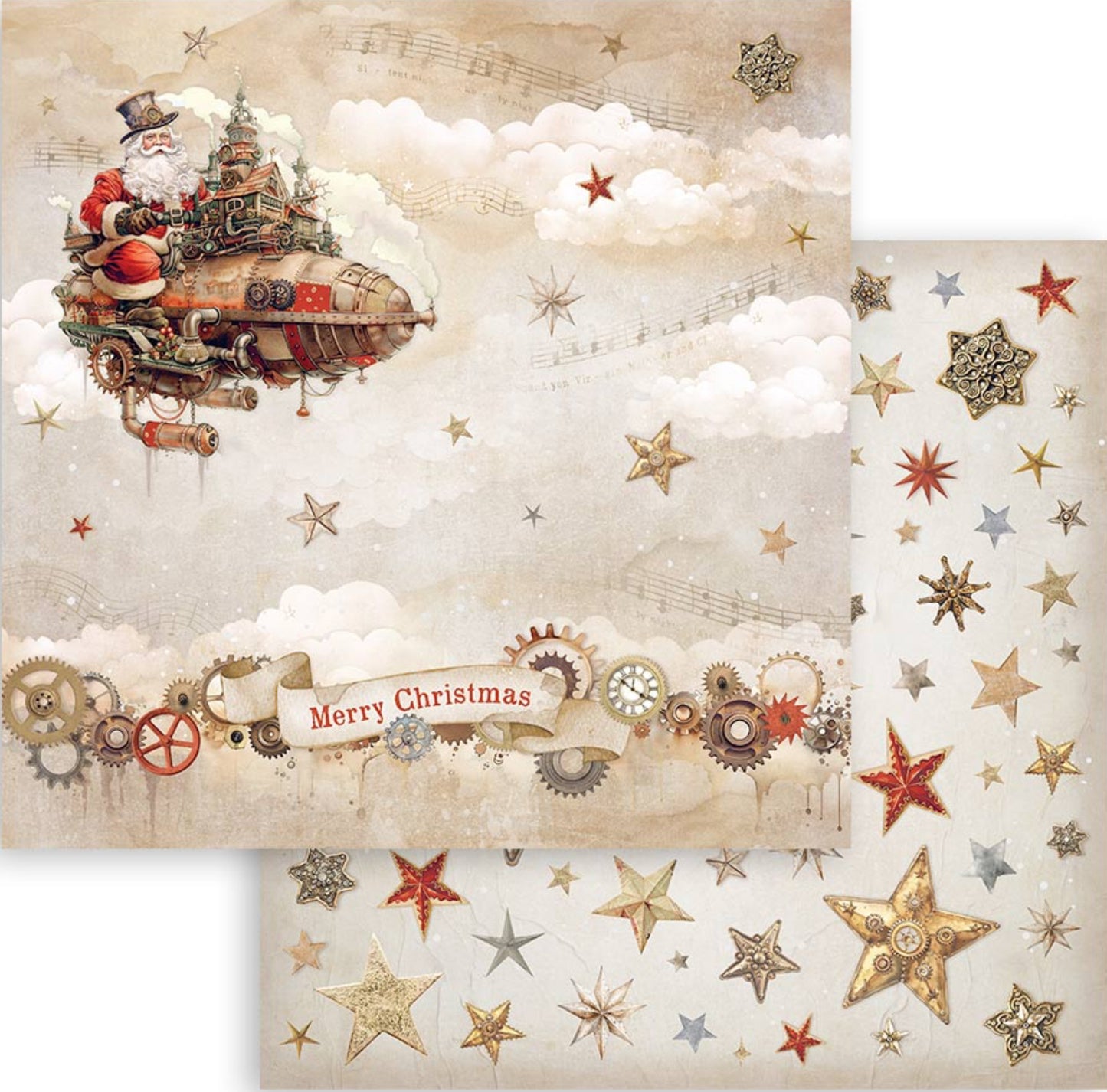 Stamperia Romantic Collection - Gear up for Christmas 8” x 8” Paper Pad