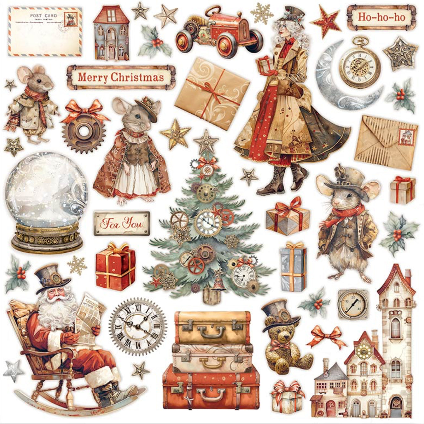 Stamperia Romantic Collection - Gear up for Christmas 8” x 8” Paper Pad