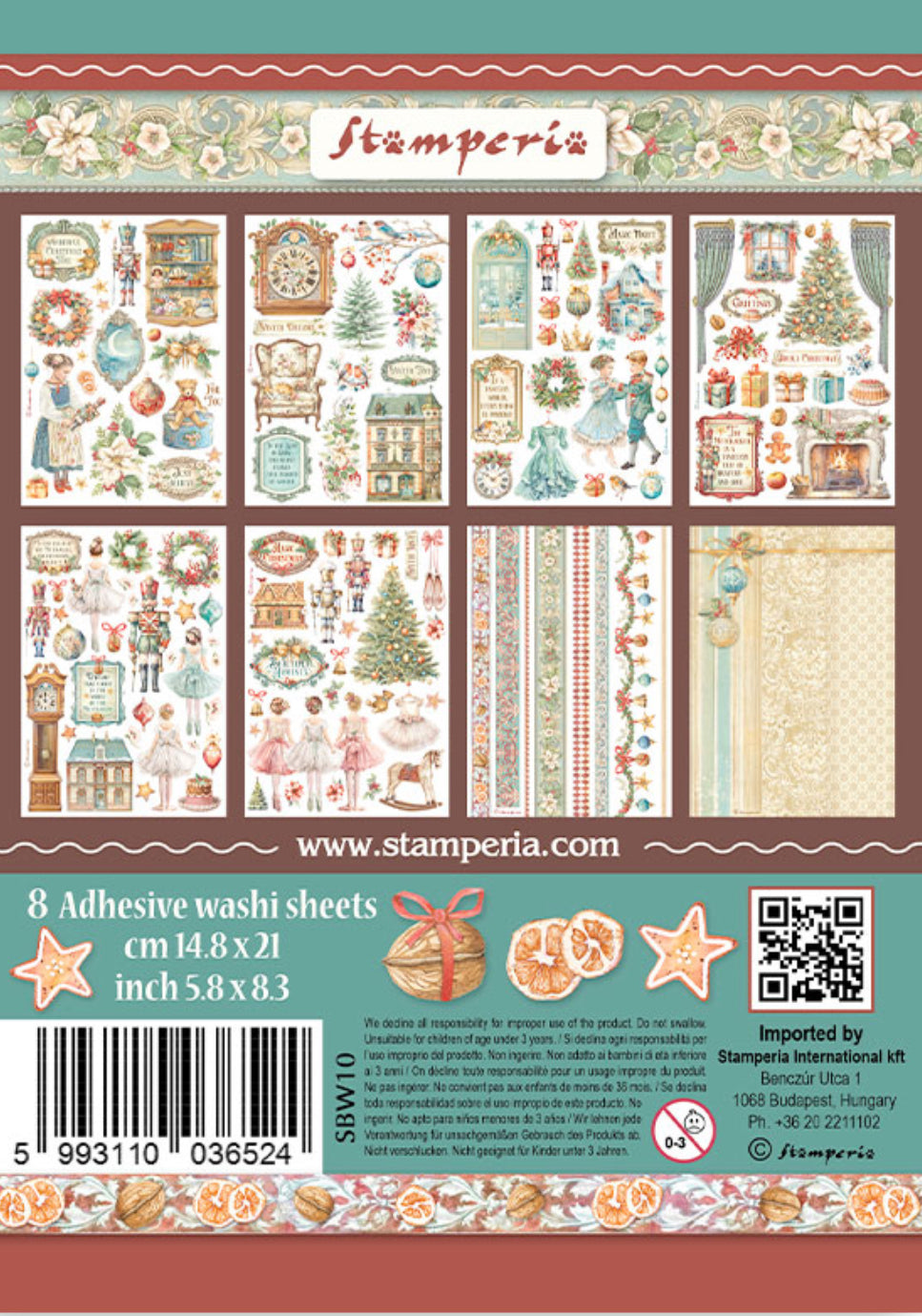 Stamperia The Nutcracker Washi Pad (8 Sheets)