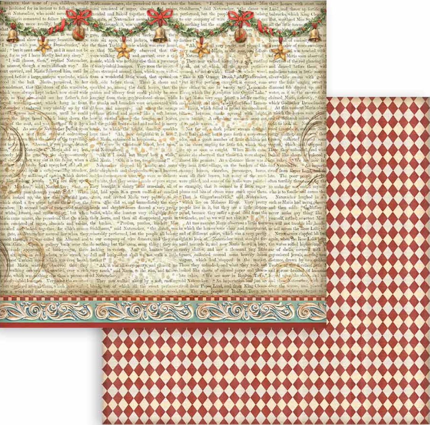 Stamperia The Nutcracker Backgrounds 8” x 8” Paper Pad