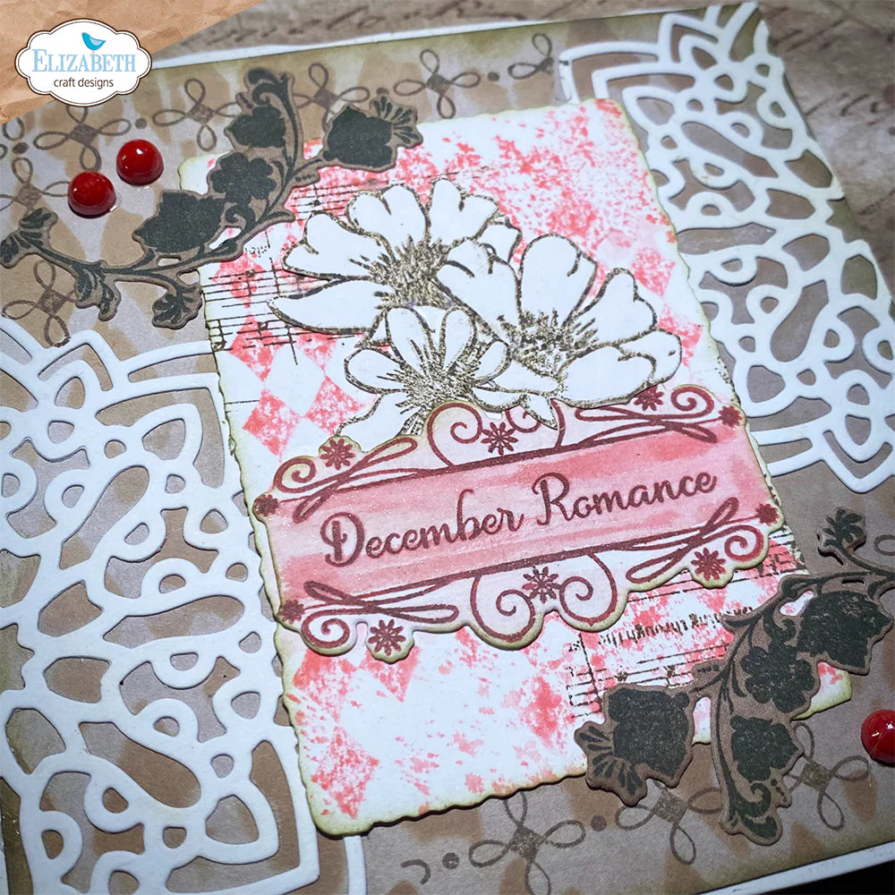 Elizabeth Craft Designs December Romance Die & Stamp Set