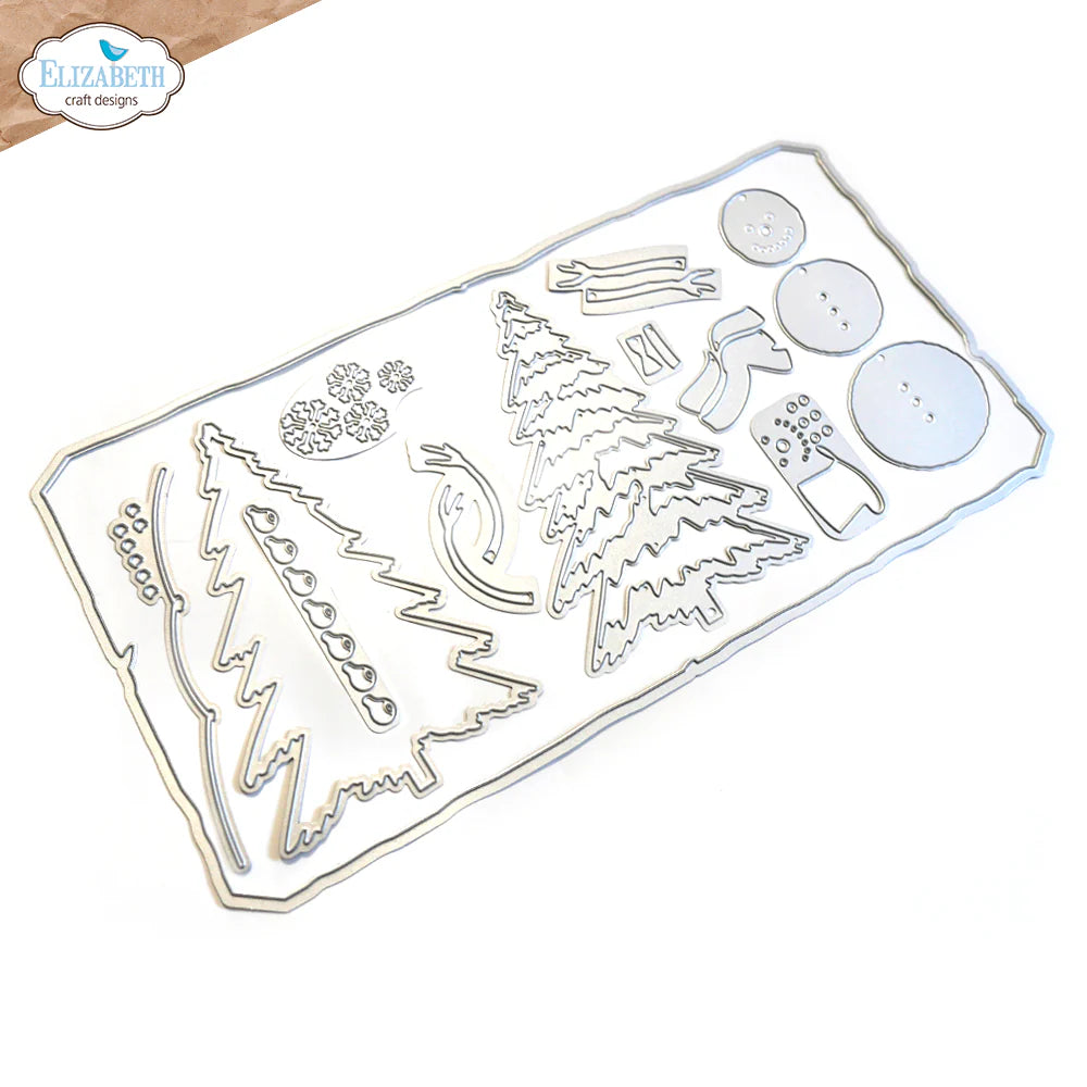 Elizabeth Craft Designs December White Metal Die Set