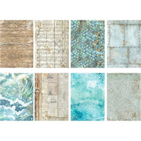 Stamperia Songs of the Sea Backgrounds A6 Rice Papers (8/Pk)