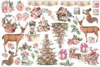 Stamperia Pink Christmas Adhesive Ephemera