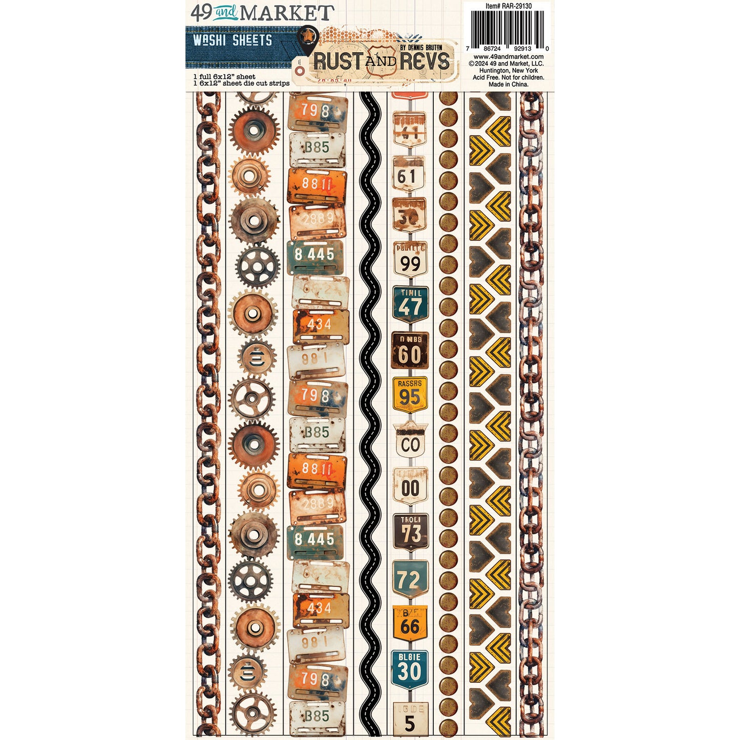 49 & Market Rust and Revs Washi Tape Sheets