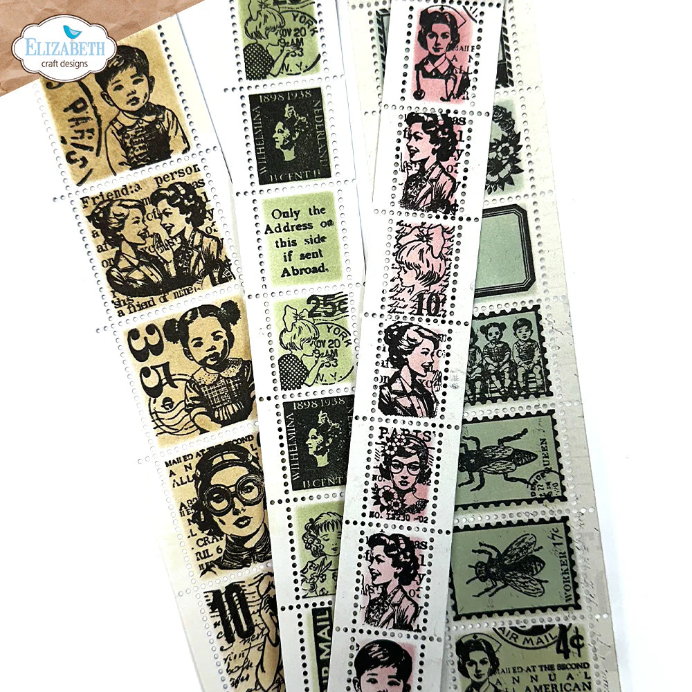 Elizabeth Craft Designs Postage Stamp Strips Metal Die Set