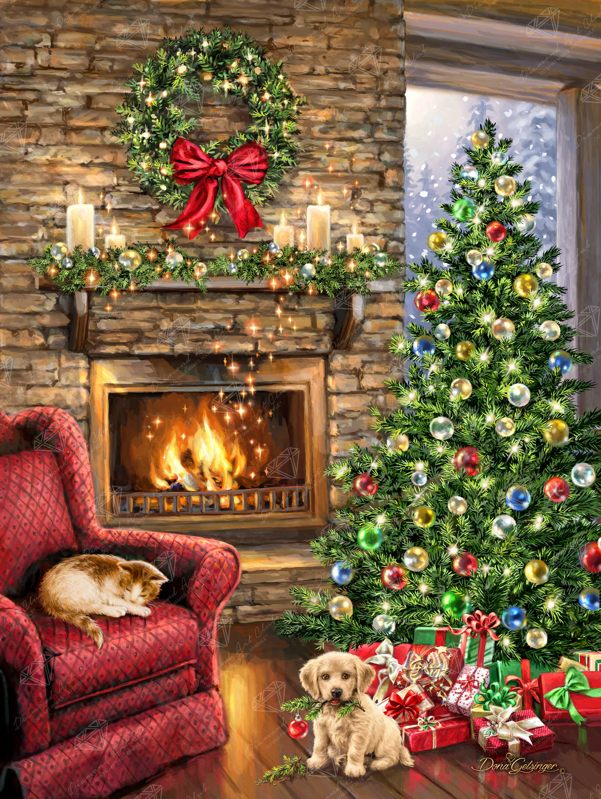 Diamond Art Club SQUARES Fireside Christmas