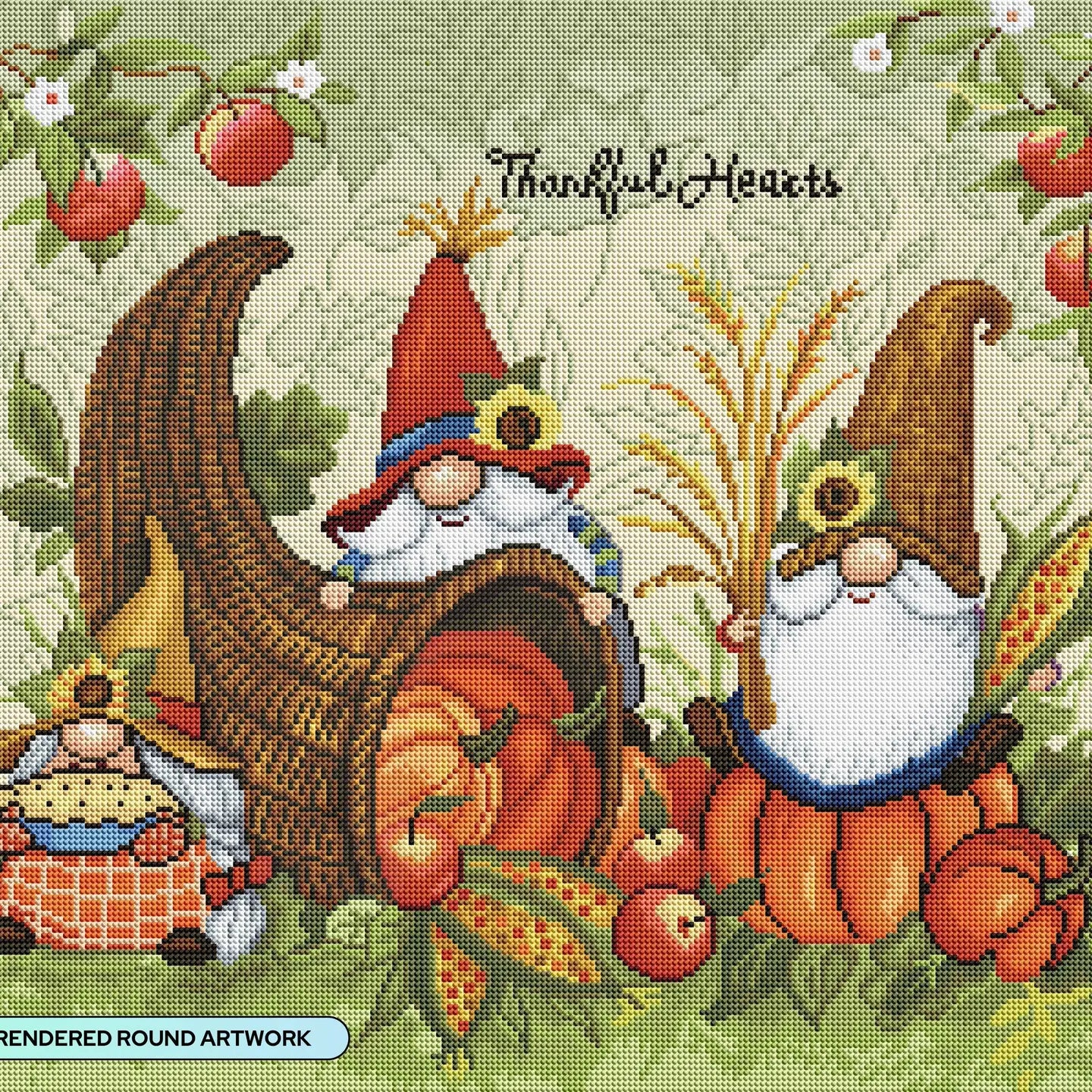 Diamond Art Club Gnomes Cornucopia & Pumpkins