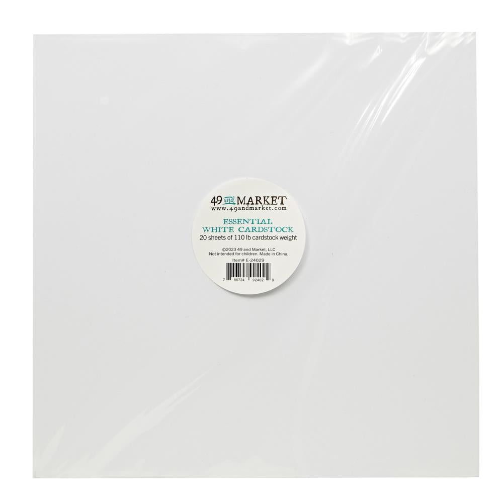 49 & Market Essential Cardstock - White (20 Sheets)