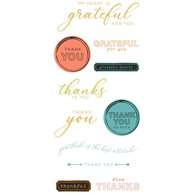 Sizzix Framelit Die Set w/Stamps - Thankful Sentiments by 49 & Market