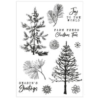 Sizzix Framelit Die Set w/Stamps - Pine Holidays by 49 & Market