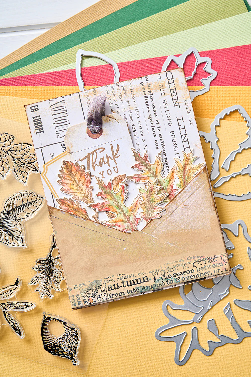 Sizzix Framelit Die Set w/Stamps - Forever Leaves by 49 & Market