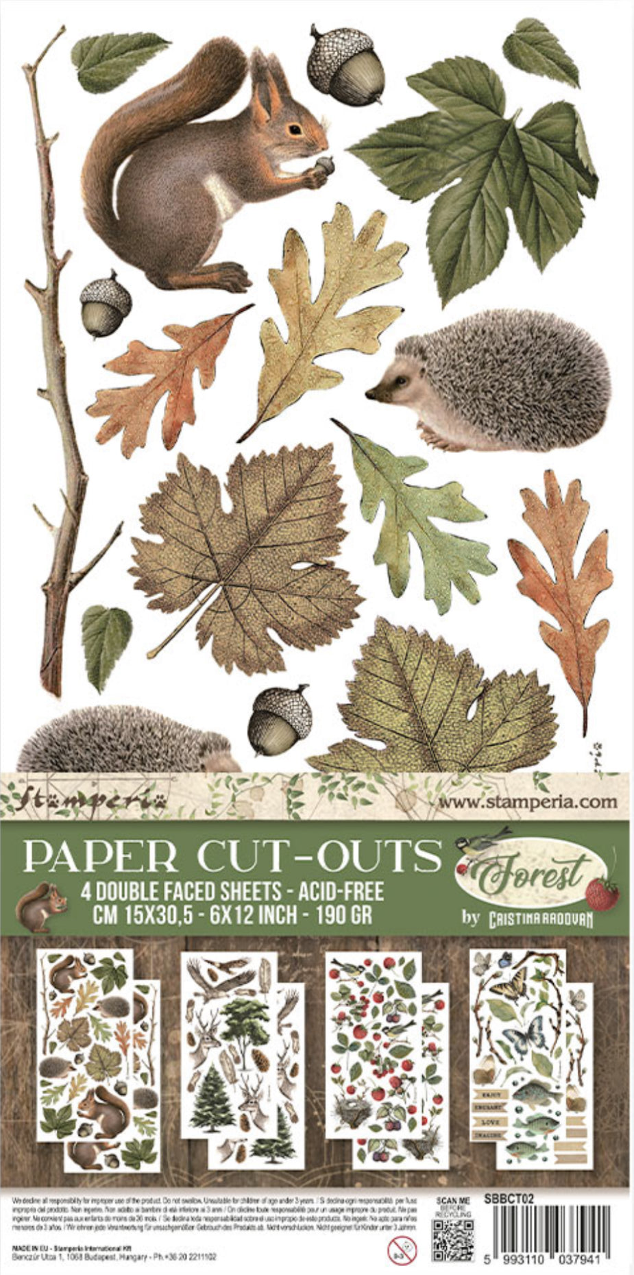 Stamperia Forest Paper Cut-Outs (4 Sheets)