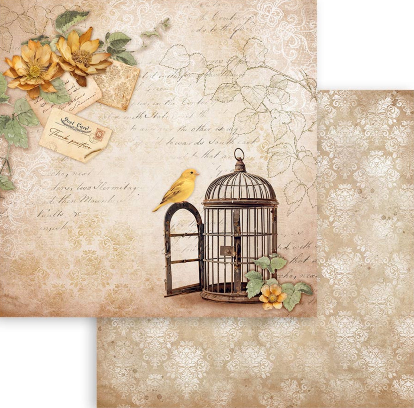 Stamperia Romantic Collection - Golden Harmony 8” x 8” Paper Pad