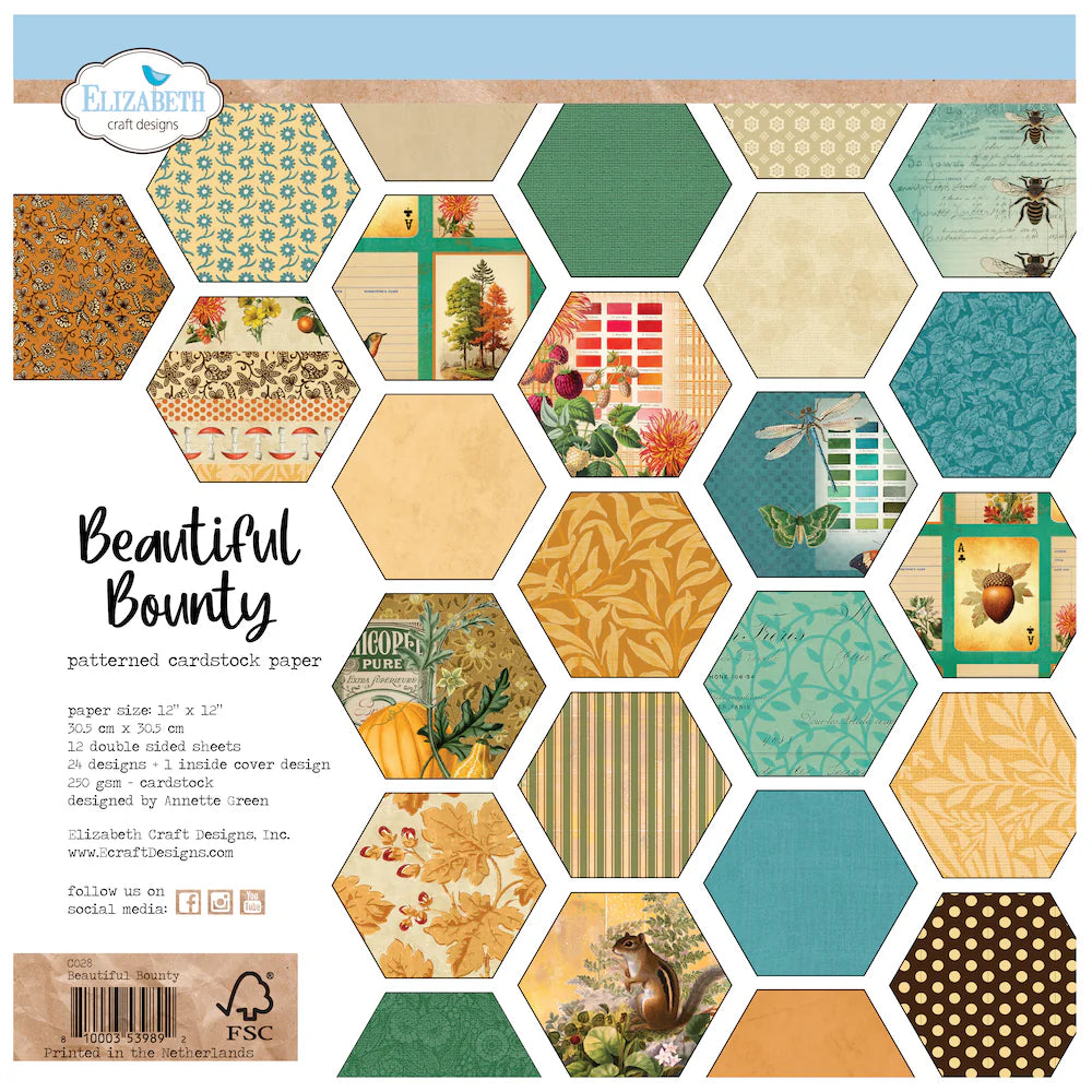 Elizabeth Craft Designs Beautiful Bounty 12” x 12” Paper Pack