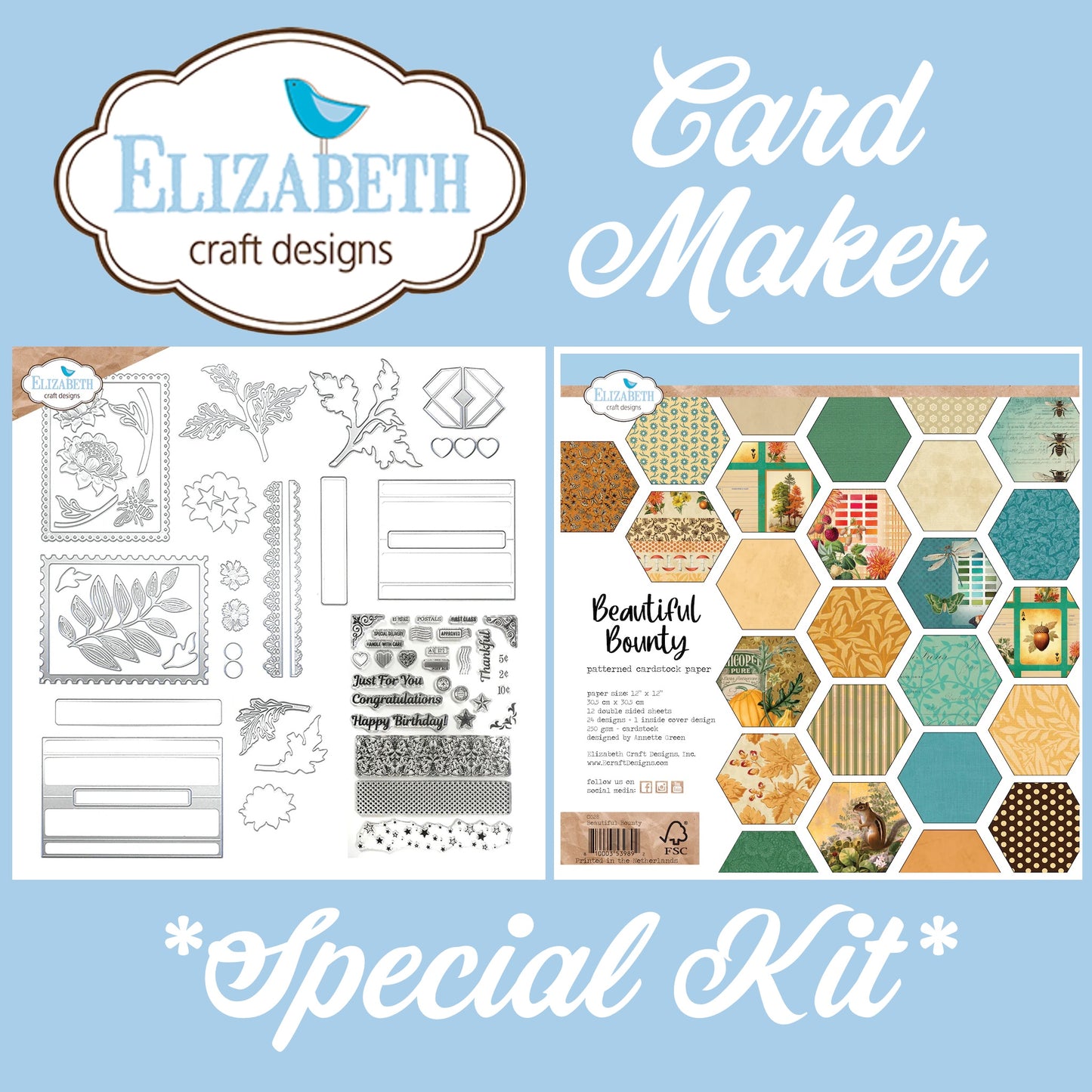 Elizabeth Craft Designs Card Maker *Special Kit* + FREE Paper