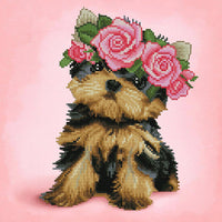 Diamond Art Club SQUARES Yorkie & Roses