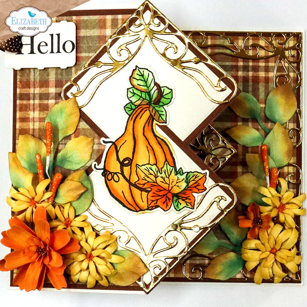 Elizabeth Craft Designs Autumn Harvest Florals Die & Stamp Set