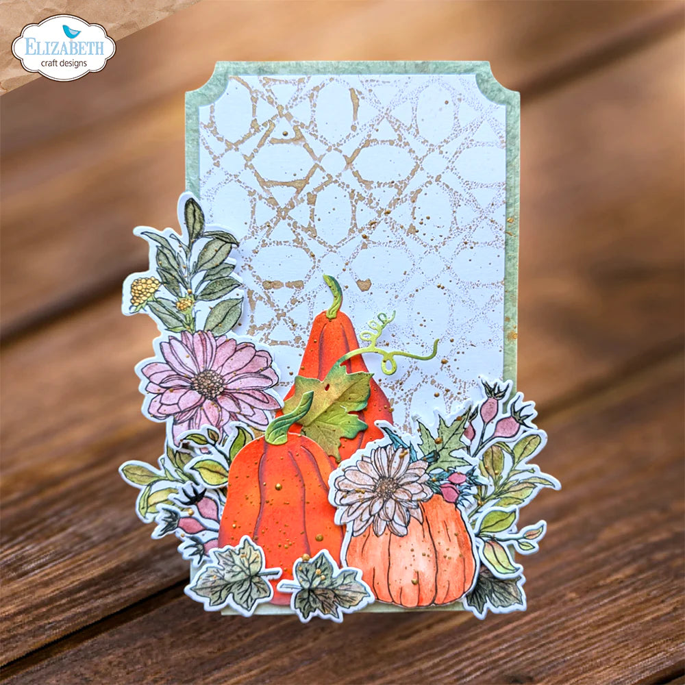 Elizabeth Craft Designs Autumn Harvest Florals Die & Stamp Set