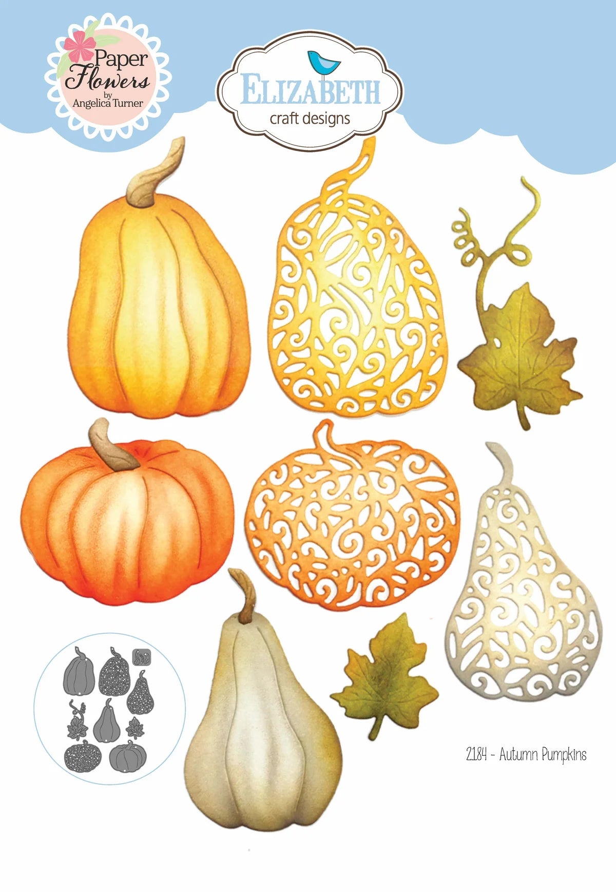 Elizabeth Craft Designs Autumn Pumpkins Metal Die Set