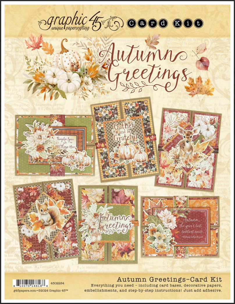 Graphic 45 Autumn Greetings - Floating Gatefold Card Set 2024 Kit 6