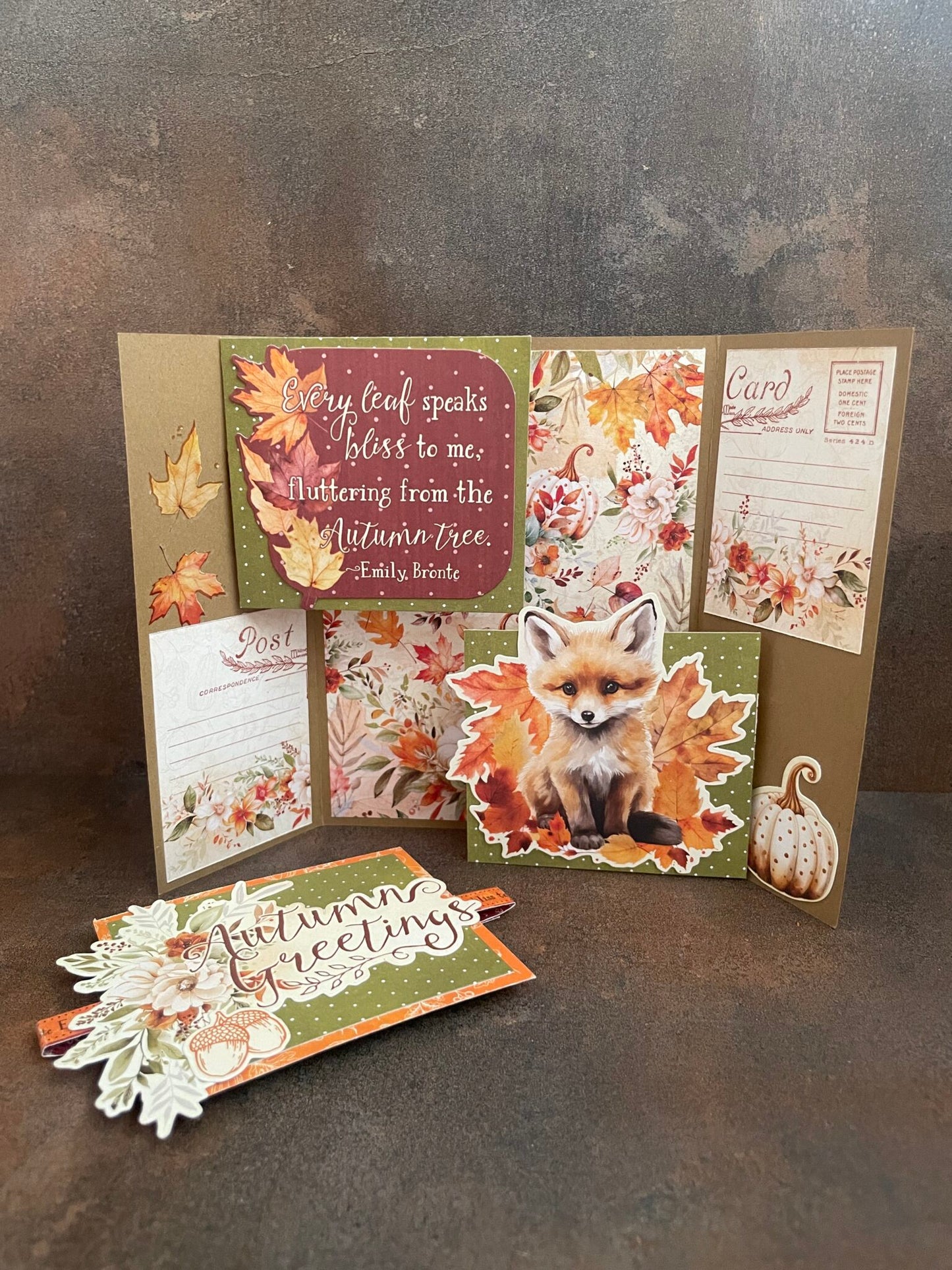 Graphic 45 Autumn Greetings - Floating Gatefold Card Set 2024 Kit 6