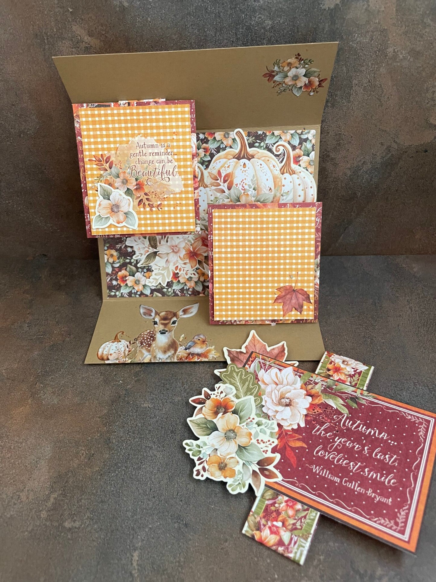 Graphic 45 Autumn Greetings - Floating Gatefold Card Set 2024 Kit 6