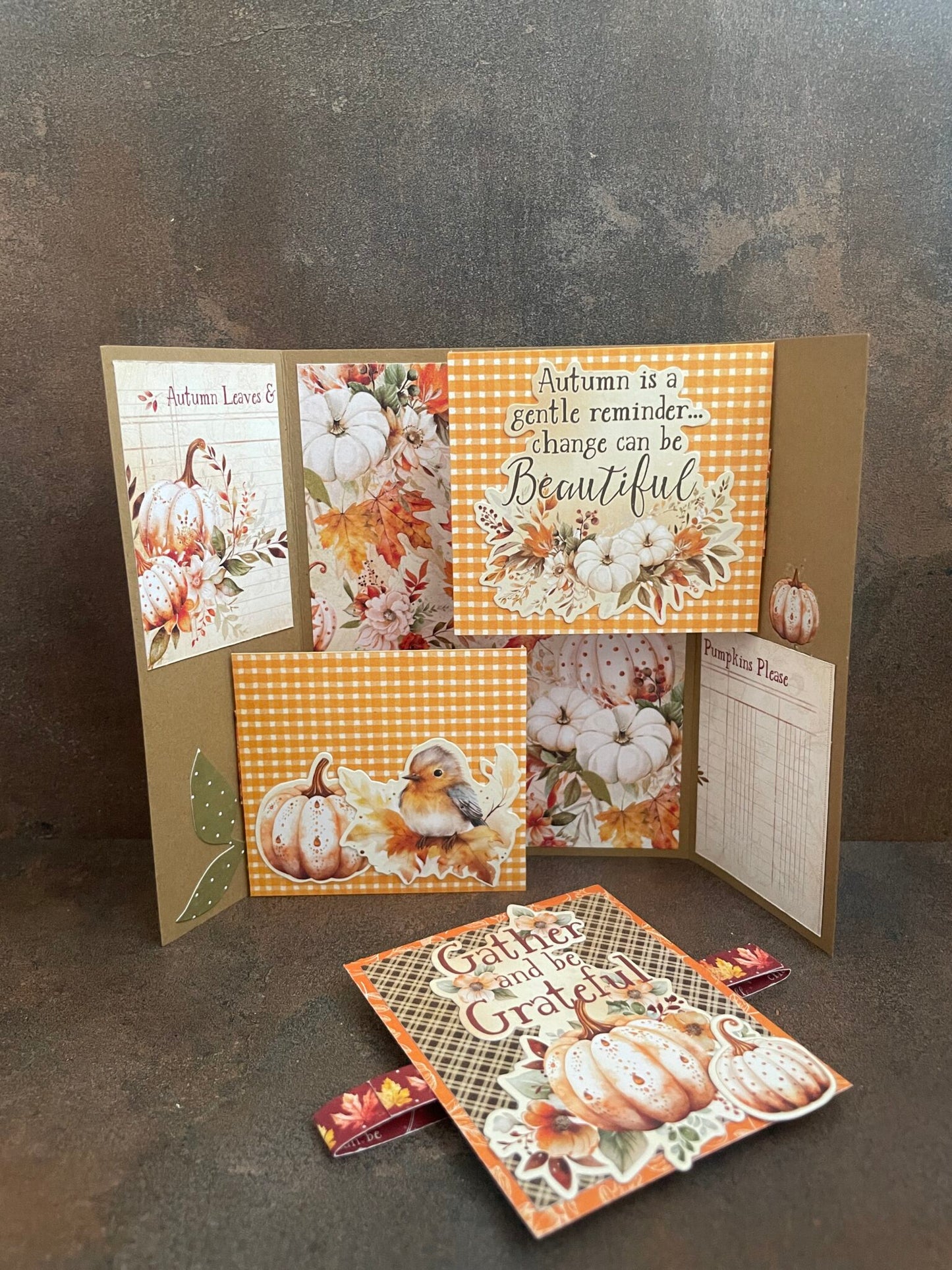 Graphic 45 Autumn Greetings - Floating Gatefold Card Set 2024 Kit 6