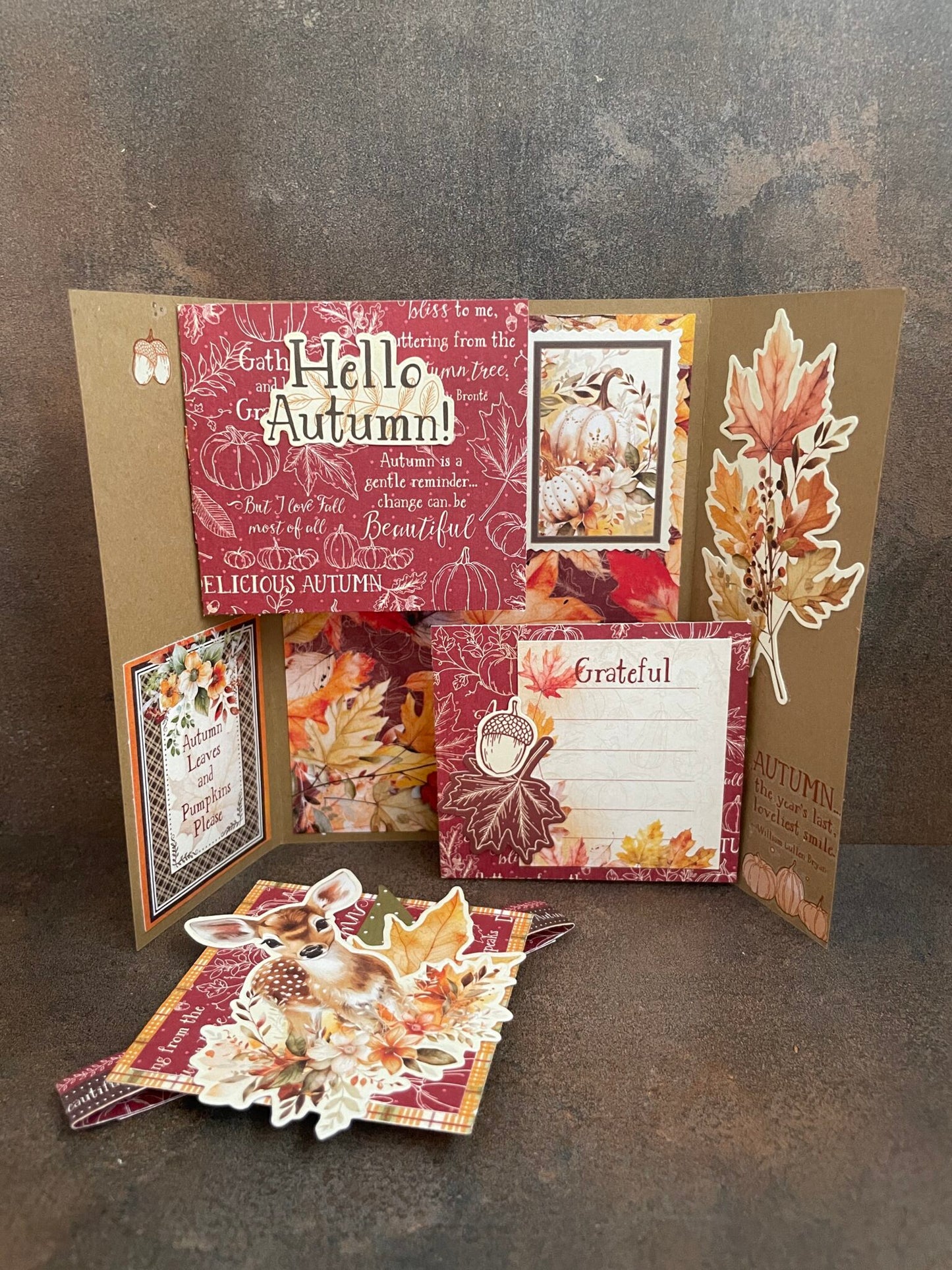 Graphic 45 Autumn Greetings - Floating Gatefold Card Set 2024 Kit 6