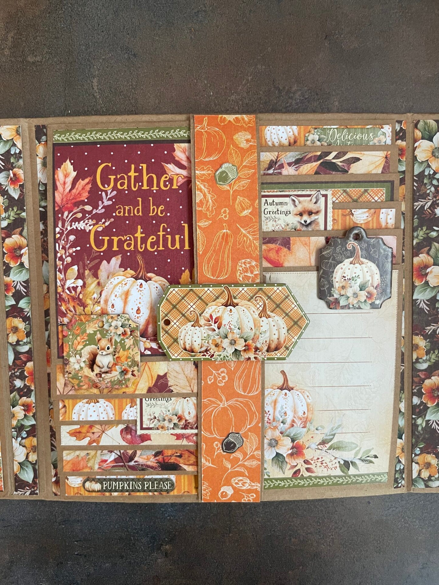 Graphic 45 Autumn Greetings - Trifold Waterfall Folio Album 2024 Kit 6