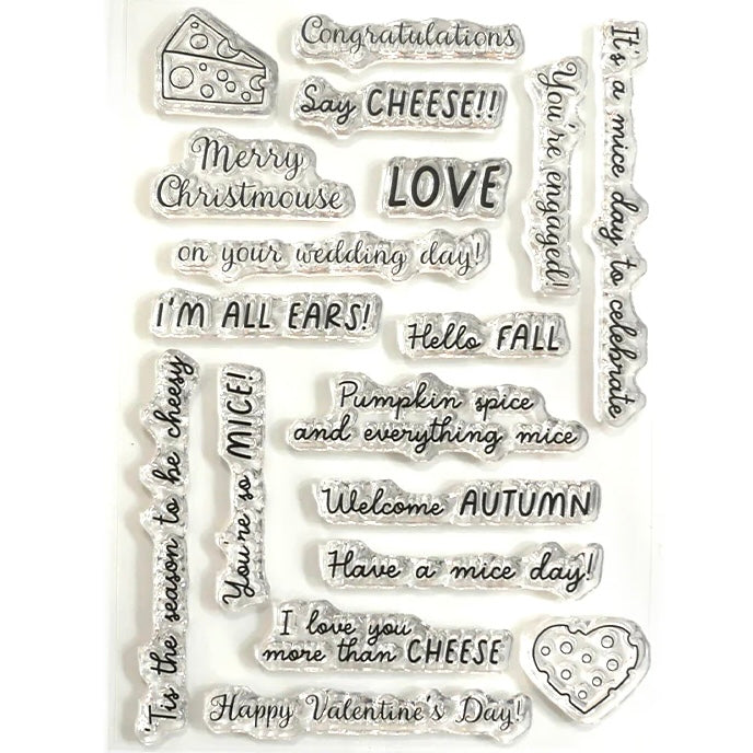 Elizabeth Craft Designs Mice Sentiments Stamp Set