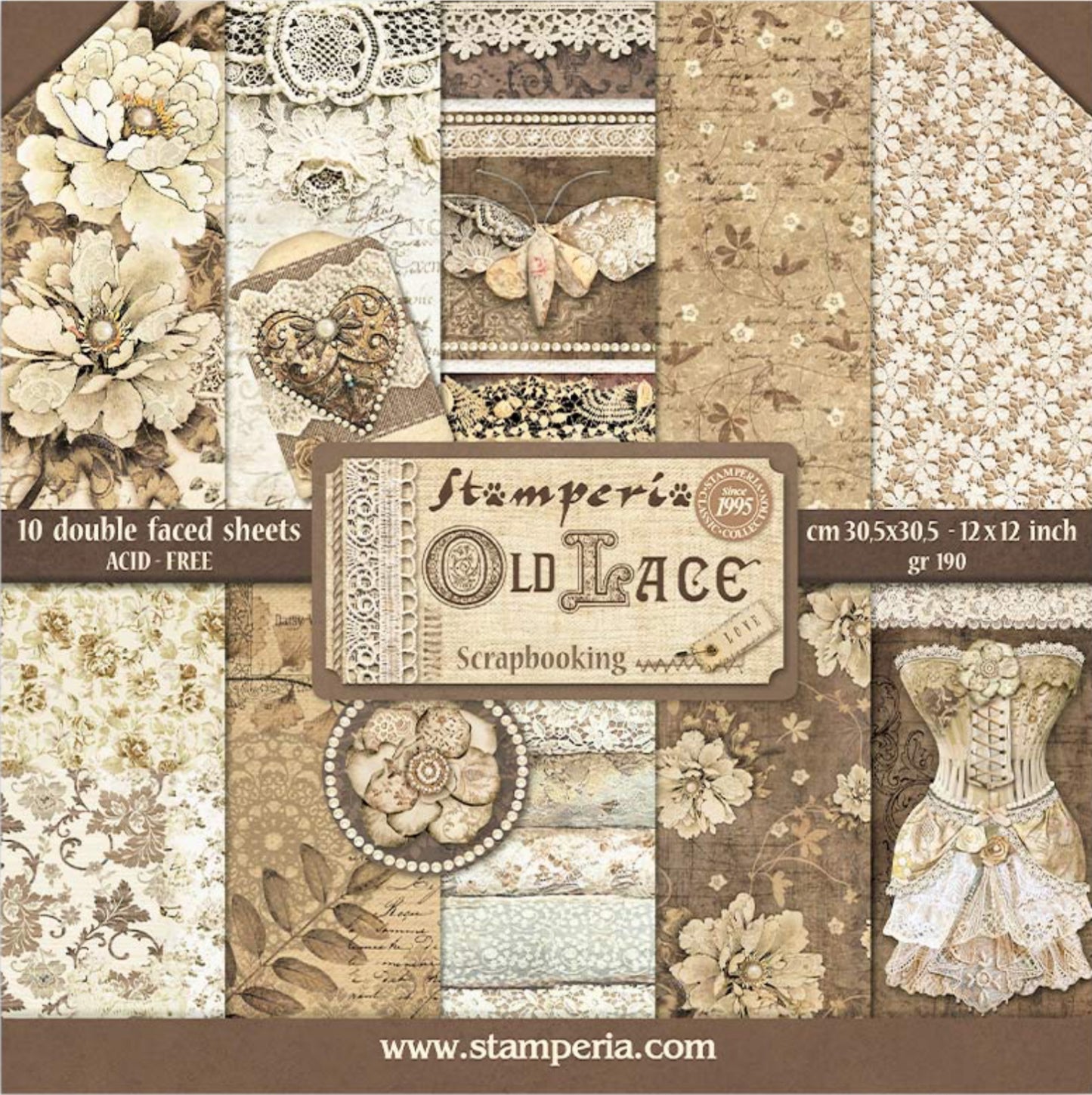 Stamperia Old Lace 12” x 12” Paper Pad