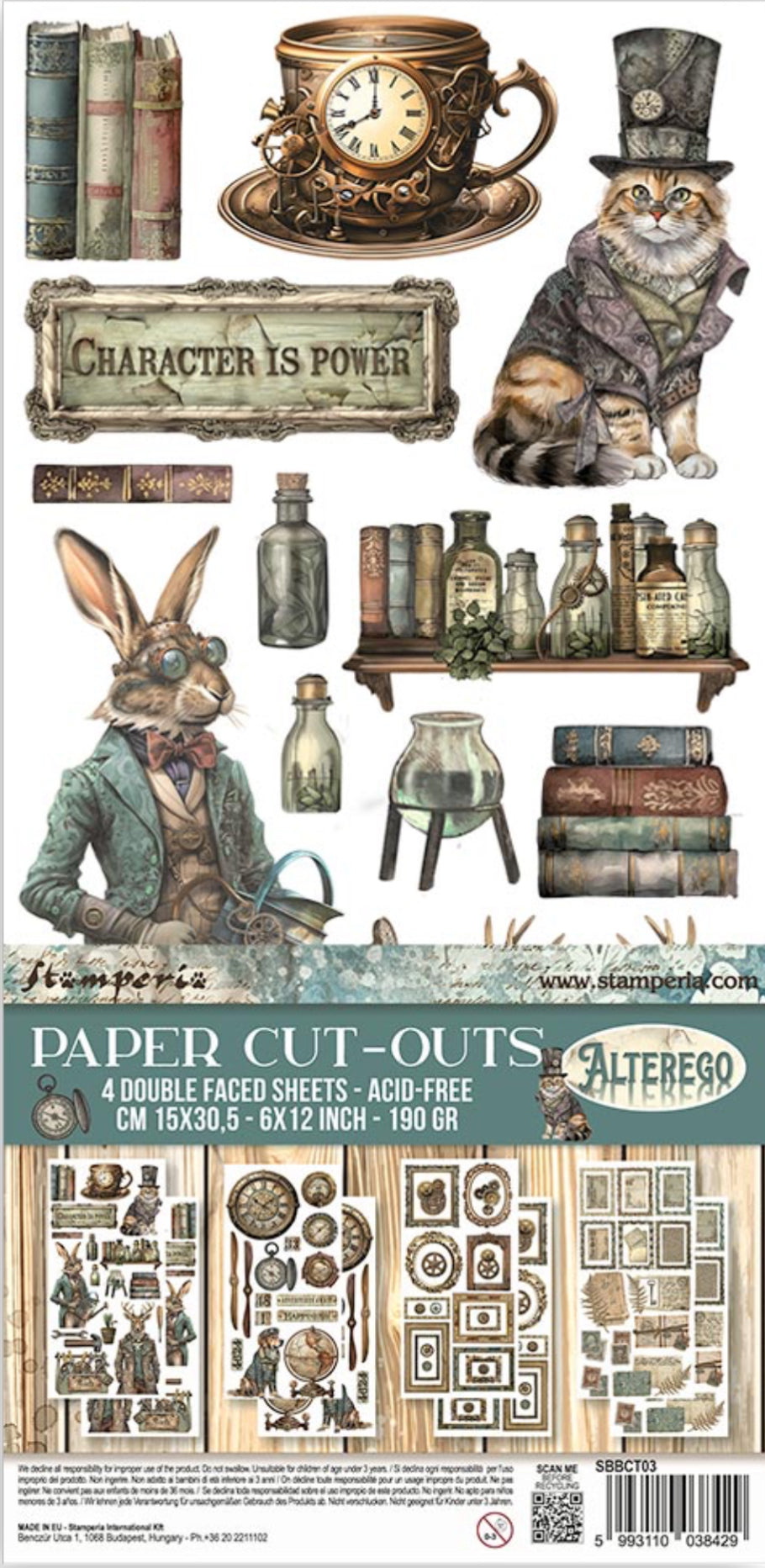 Stamperia Alterego Paper Cut-Outs (4 Sheets)