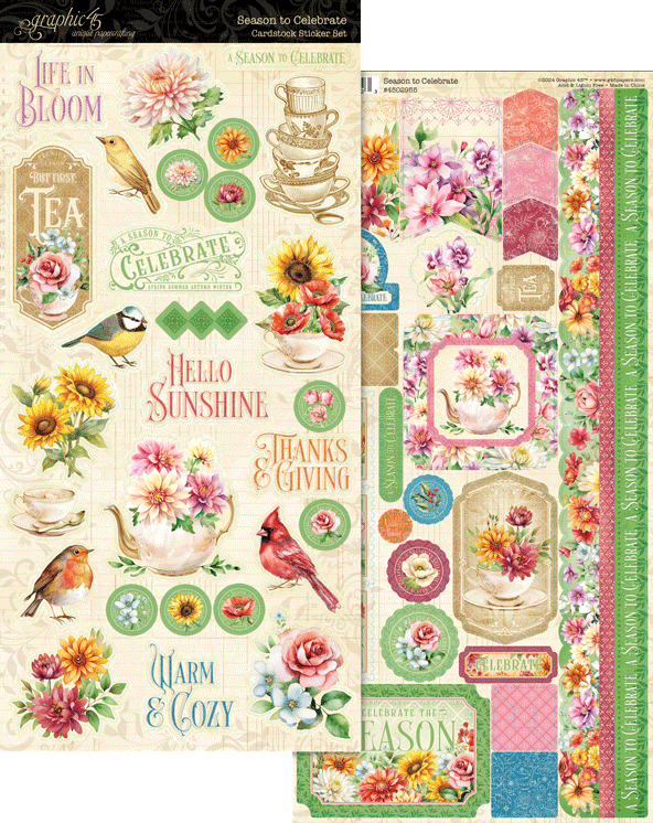 Graphic 45 Season to Celebrate Cardstock Sticker Set