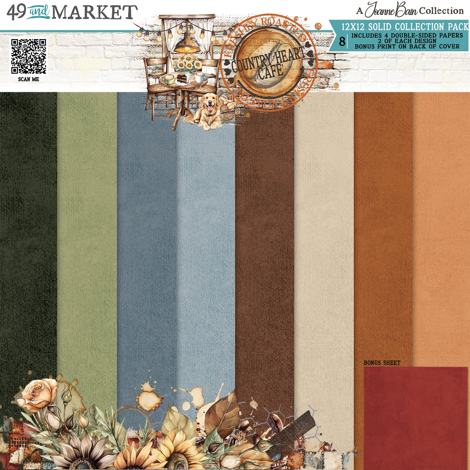 49 & Market Country Heart Cafe 12x12 Solids Collection Pack