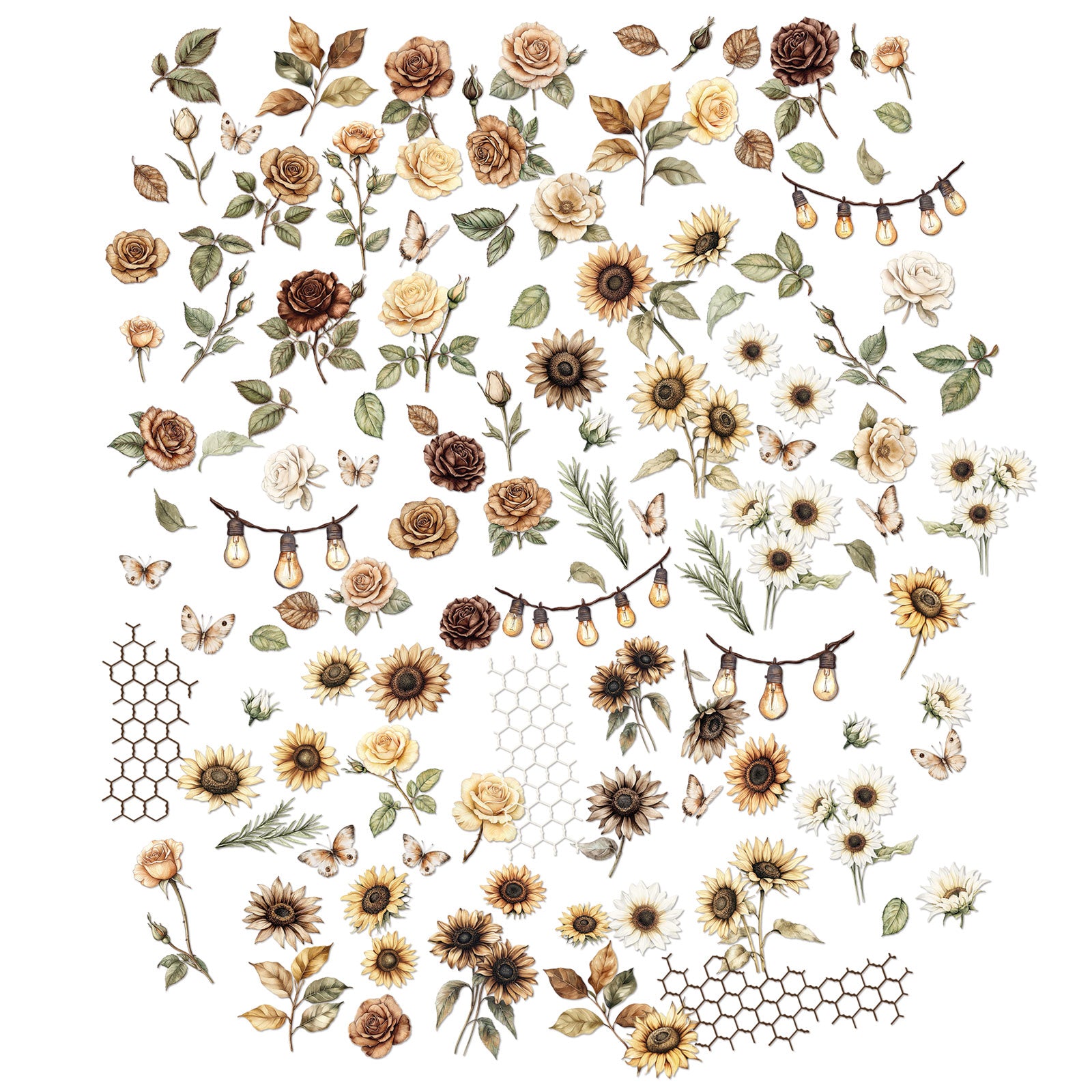 49 & Market Country Heart Cafe Laser Cut Wildflowers