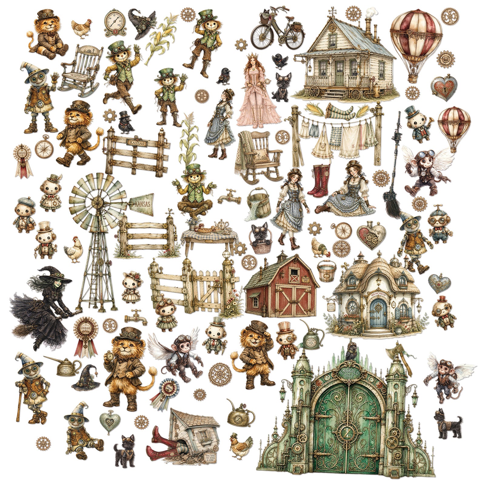 49 & Market Chronicles of Oz Laser Cut Elements