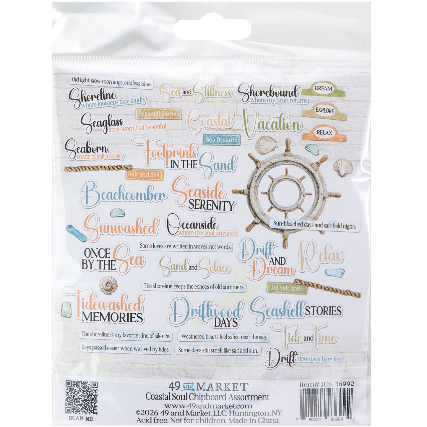 49 & Market Coastal Soul Chipboard Assortment