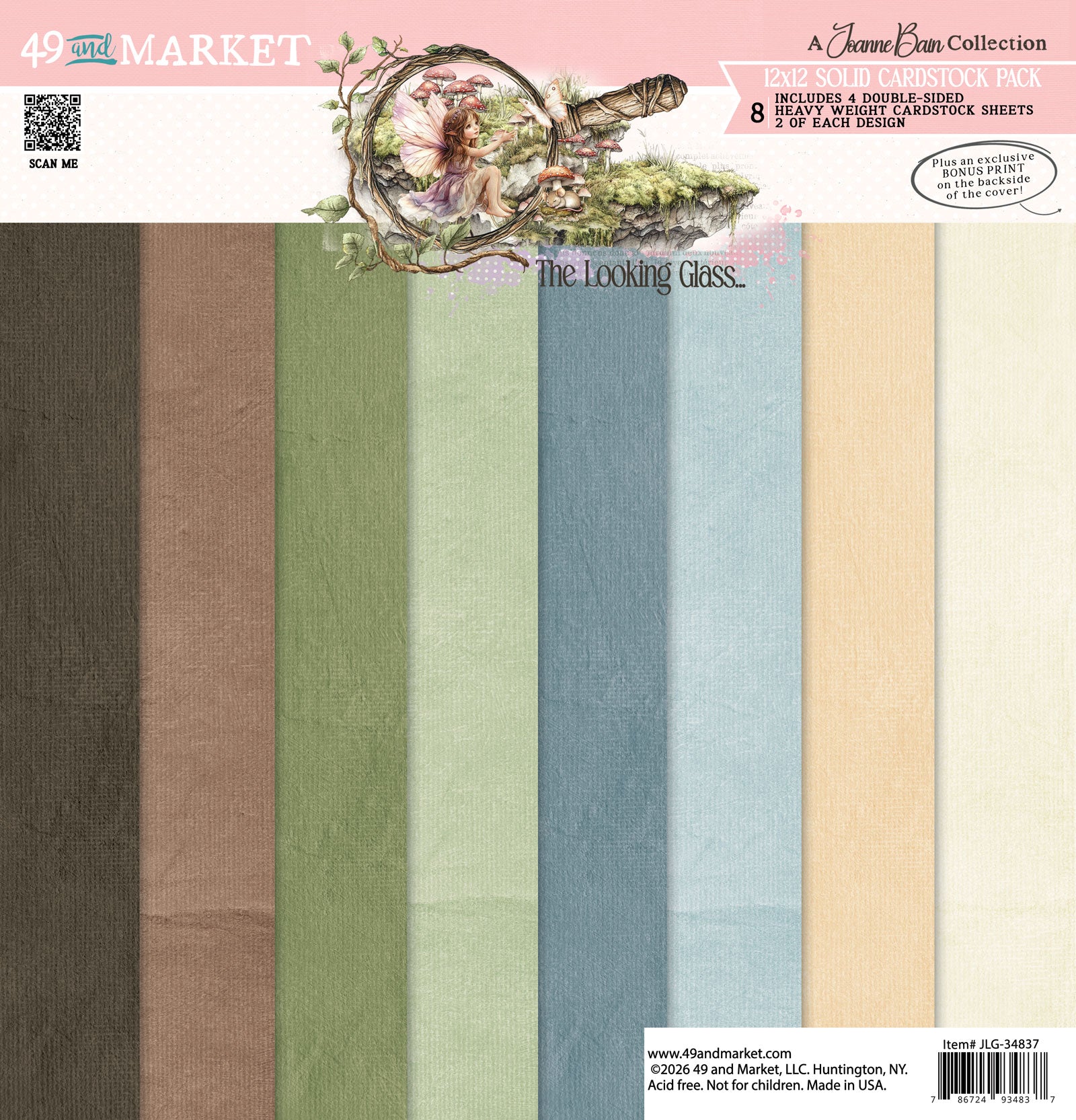 49 & Market The Looking Glass 12x12 Solids Collection Pack