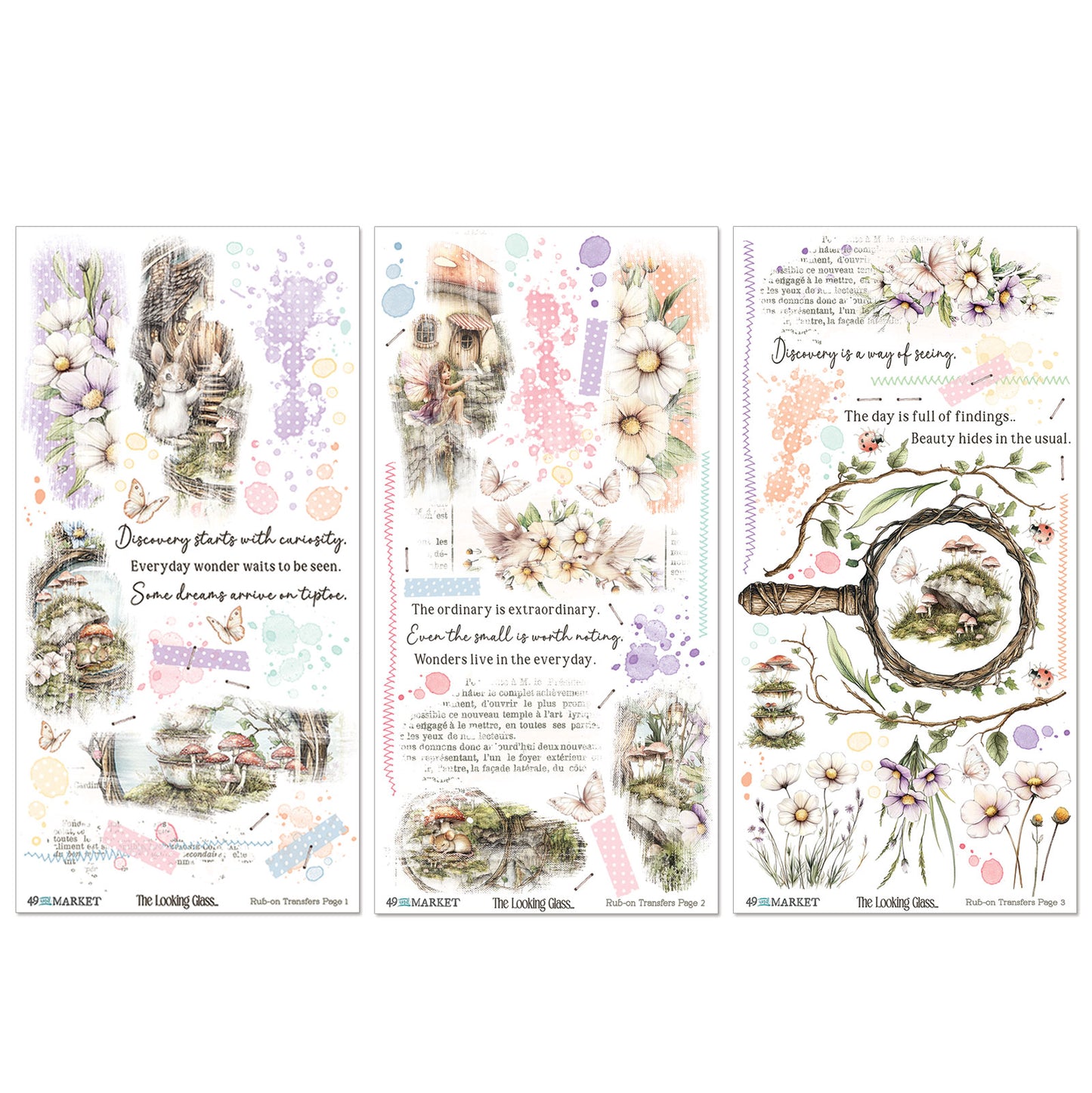 49 & Market The Looking Glass Blendable 6 x 12 Rub-On Transfer Set