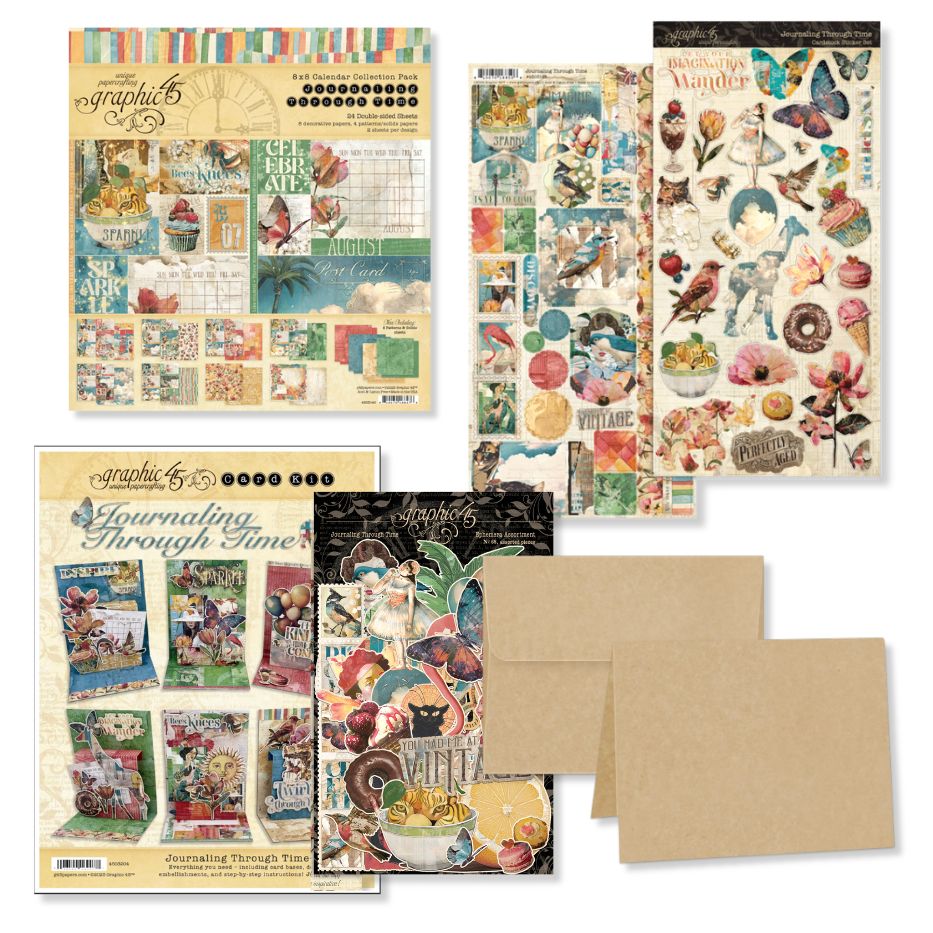 Graphic 45 Journaling Through Time - Collage Card Set 2026 Kit 1