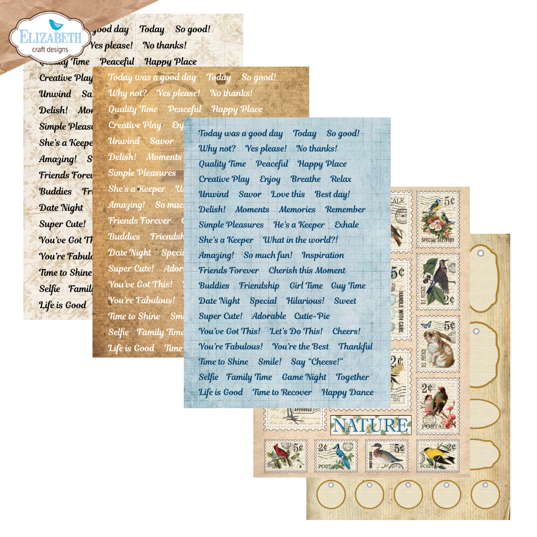 Elizabeth Craft Designs Everyday Ephemera Pack (24 Sheets/5.8" x 8.3")