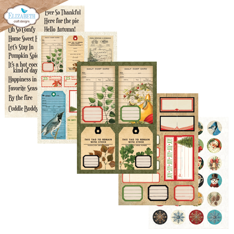 Elizabeth Craft Designs Everyday Ephemera Pack 3 (24 Sheets/5.8" x 8.3")