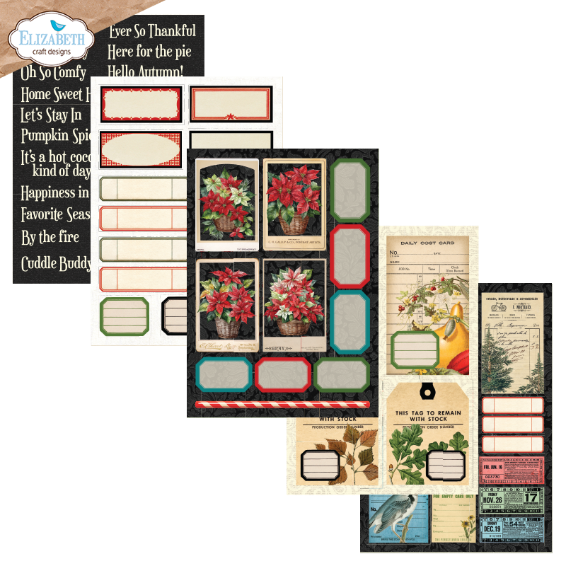 Elizabeth Craft Designs Everyday Ephemera Pack 3 (24 Sheets/5.8" x 8.3")