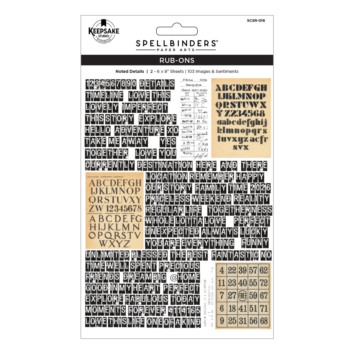 Keepsake Studio Noted Details Rub-ons by Esther Glas