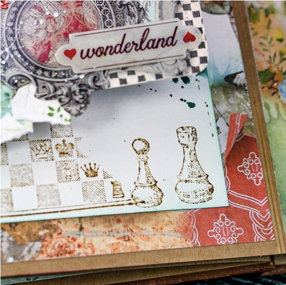 Stamperia HD Natural Rubber Stamp  - Alice Checkmate