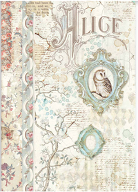 Stamperia Alice Clear Prints: 6 stuks diverse acetaatvellen A4 