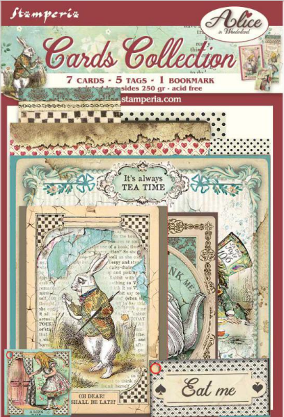 Colección de Tarjetas Stamperia - Alicia en el País de las Maravillas 