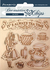 Stamperia Decorative Chips  - Alice Tea Time
