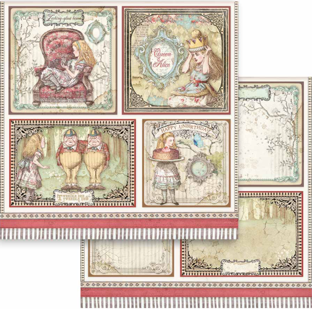 Stamperia (12"x12") Double Face Paper Pack - Alice Through The Looking Glass